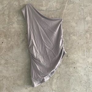 Wilfred One Shoulder Tank, Ashen, Size S